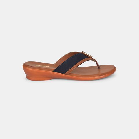 Bata blue casual thong slippers for women